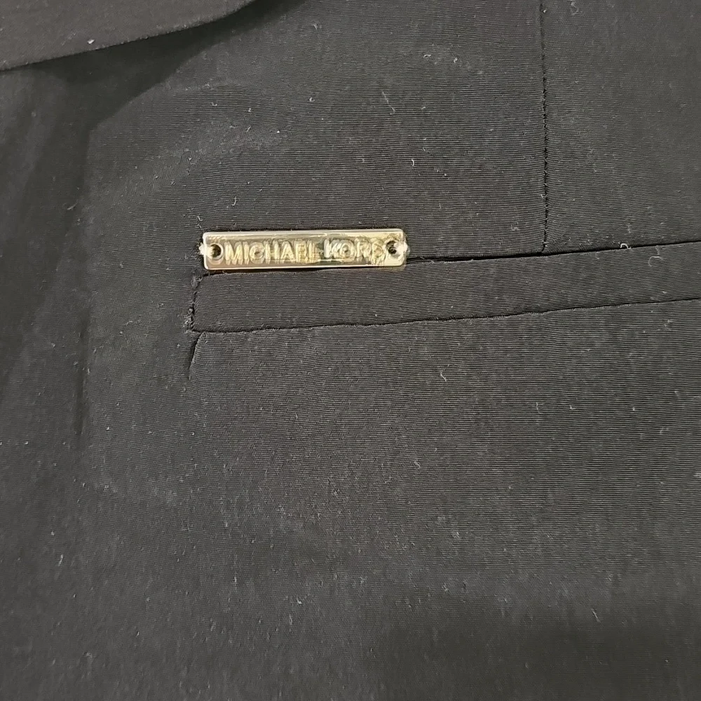MICHAEL Michael Kors Women's Tie-Front Wide-Leg, Silky Cropped Pants Sz‎ L Black